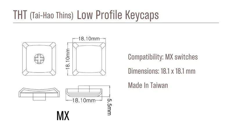 Tai-Hao THT Low-Profile MX 98-Key Keycap Set - Image 9